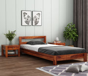 Silvorn Sheesham Wood Single Bed Without Storage (Honey Finish)