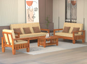 Ylthor 6 Seater Solid Wood Sofa (Honey Finish)