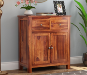 Molvar Sheesham Wood Cabinet and Sideboard (Honey Finish)