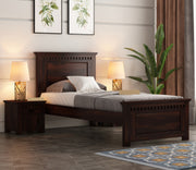 Luveris Sheesham Wood Single Bed Without Storage (Walnut Finish)