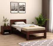 Eldorin Sheesham Wood Single Bed Without Storage (Walnut Finish)