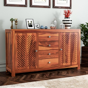 Arvion Sheesham Wood Cabinet and Sideboard (Honey Finish)