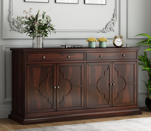 Stendrix Sheesham Wood Cabinet and Sideboard (Walnut Finish)