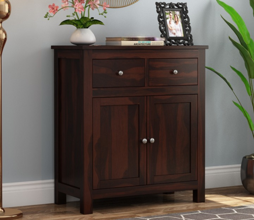 Molvar Sheesham Wood Cabinet and Sideboard (Walnut Finish)