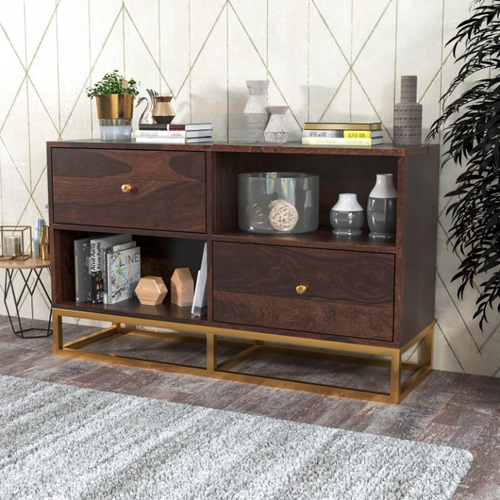 Zevaris Sheesham Wood Cabinet and Sideboard (Walnut Finish)