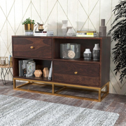 Zevaris Sheesham Wood Cabinet and Sideboard (Walnut Finish)