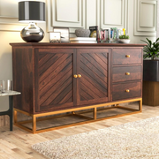 Yevrin Sheesham Wood Cabinet and Sideboard (Walnut Finish)