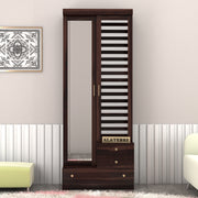 Calvoris Sheesham Wood Dressing Table with Mirror and Drawers (Walnut Finish)