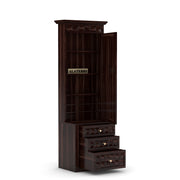 Alvethis Sheesham Wood Dressing Table with Mirror and Drawers (Walnut Finish)