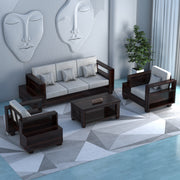 Zephorin 5 Seater Solid Wood Sofa (Walnut Finish)