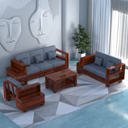 Zephorin 6 Seater Solid Wood Sofa (Honey Finish)