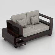 Zephorin 2 Seater Solid Wood Sofa (Walnut Finish)