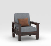Ylthor 6 Seater Solid Wood Sofa (Walnut Finish)