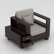 Zephorin 6 Seater Solid Wood Sofa (Walnut Finish)