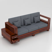 Zephorin 5 Seater Solid Wood Sofa (Honey Finish)