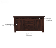 Norvith Sheesham Wood Cabinet and Sideboard (Walnut Finish)