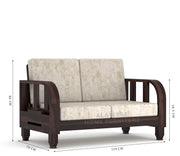 Xenthor 4 Seater Solid Wood Sofa (Walnut Finish)