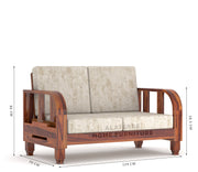 Xenthor 4 Seater Solid Wood Sofa (Honey Finish)