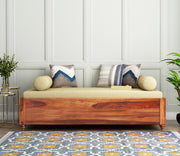 Drestorin Sheesham Wood Storage Divan with Mattress (Honey Finish)