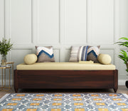 Drestorin Sheesham Wood Storage Divan with Mattress (Honey Finish)