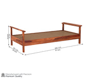 Jorenthis Sheesham Wood Divan with Mattress (Honey Finish)