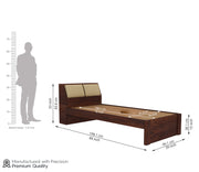 Phaedron Sheesham Wood Single Bed Without Storage (Walnut Finish)