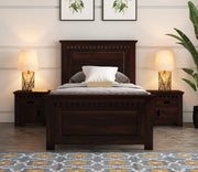 Luveris Sheesham Wood Single Bed Without Storage (Walnut Finish)