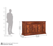 Stendrix Sheesham Wood Cabinet and Sideboard (Honey Finish)
