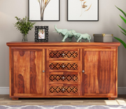 Travorin Sheesham Wood Cabinet and Sideboard (Honey Finish)