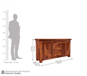 Norvith Sheesham Wood Cabinet and Sideboard (Honey Finish)