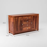Arvion Sheesham Wood Cabinet and Sideboard (Honey Finish)