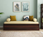 Elthorn Sheesham Wood Storage Divan with Mattress (Walnut Finish)