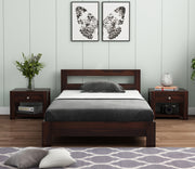 Silvorn Sheesham Wood Single Bed Without Storage (Walnut Finish)