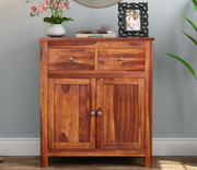 Molvar Sheesham Wood Cabinet and Sideboard (Honey Finish)