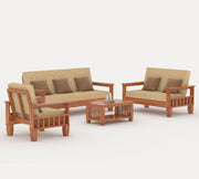 Ylthor 6 Seater Solid Wood Sofa (Honey Finish)