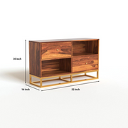 Zevaris Sheesham Wood Cabinet and Sideboard (Honey Finish)