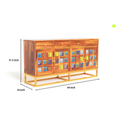 Ulexis Sheesham Wood Cabinet and Sideboard (Honey Finish)
