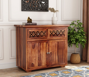 Peldrin Sheesham Wood Cabinet and Sideboard (Honey Finish)