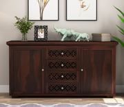 Travorin Sheesham Wood Cabinet and Sideboard (Walnut Finish)