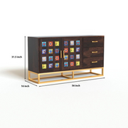 Xenthoris Sheesham Wood Cabinet and Sideboard (Walnut Finish)