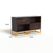 Zevaris Sheesham Wood Cabinet and Sideboard (Walnut Finish)