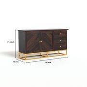Yevrin Sheesham Wood Cabinet and Sideboard (Walnut Finish)