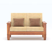 Ylthor 2 Seater Solid Wood Sofa (Honey Finish)