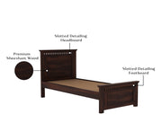 Luveris Sheesham Wood Single Bed Without Storage (Walnut Finish)