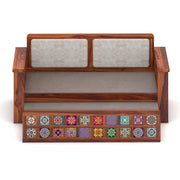 Gexorian Sheesham Wood 3 Seater Sofa Bed With Storage (Honey Finish)