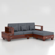 Zephorin 4 Seater Solid Wood Sofa (Honey Finish)
