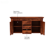 Norvith Sheesham Wood Cabinet and Sideboard (Honey Finish)