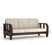 Xenthor 6 Seater Solid Wood Sofa (Walnut Finish)
