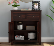 Molvar Sheesham Wood Cabinet and Sideboard (Walnut Finish)