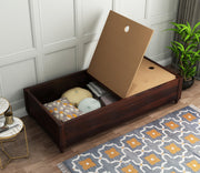 Drestorin Sheesham Wood Storage Divan with Mattress (Honey Finish)